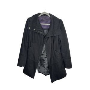 Steve Madden Black Wool-Blend Coat S